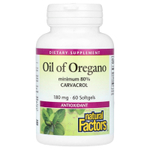 Natural Factors, масло орегано, 180 мг, 60 капсул