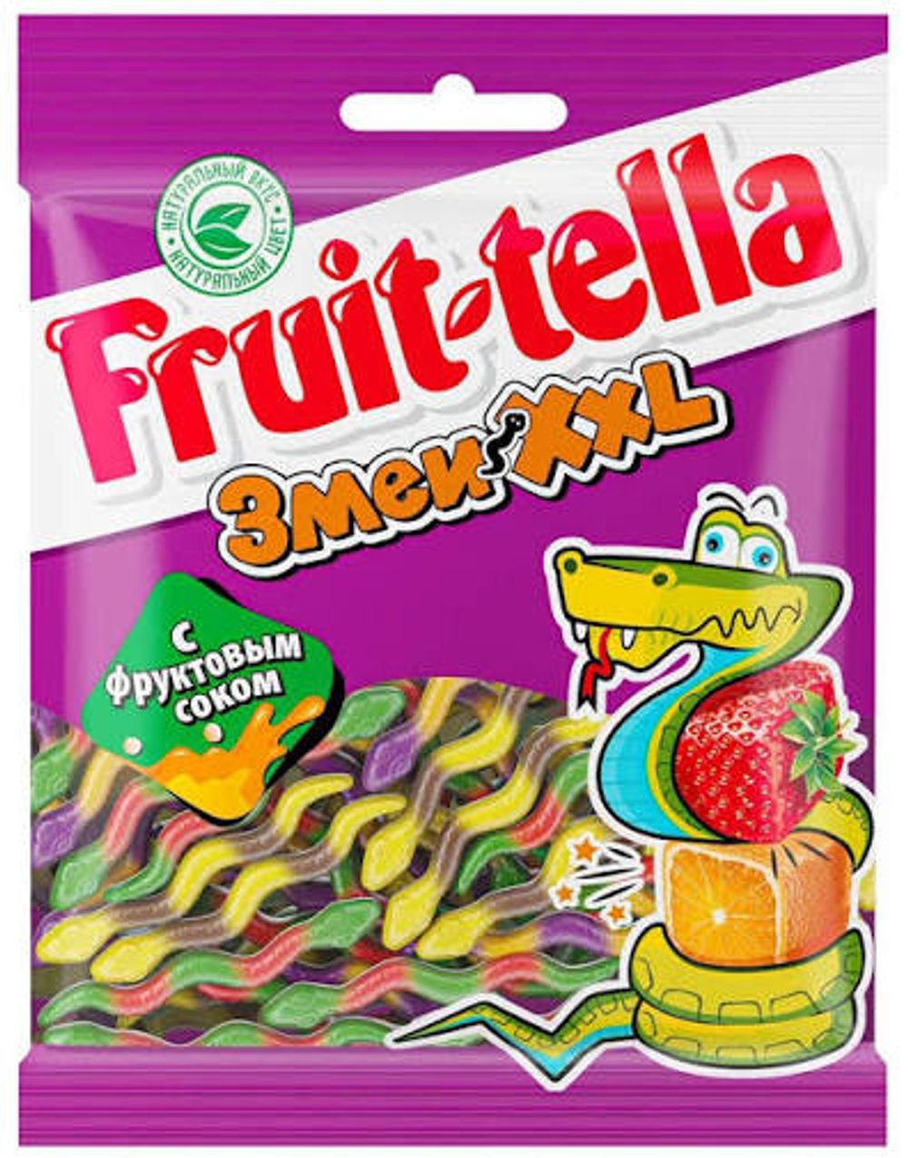 Жеват. мармелад "FRUITTELLA" Змеи XXL  70 гр