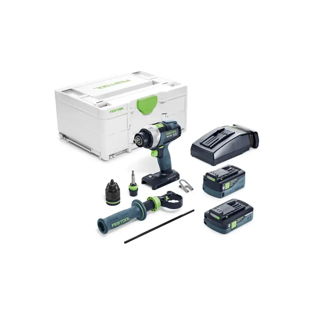Аккумуляторная дрель-шуруповёрт QUADRIVE TDC 18/4 5,0/4,0 I-PLUS FESTOOL 577649