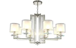 Подвесная люстра Nicolas NICOLAS SP-PL8 NICKEL/WHITE Crystal Lux