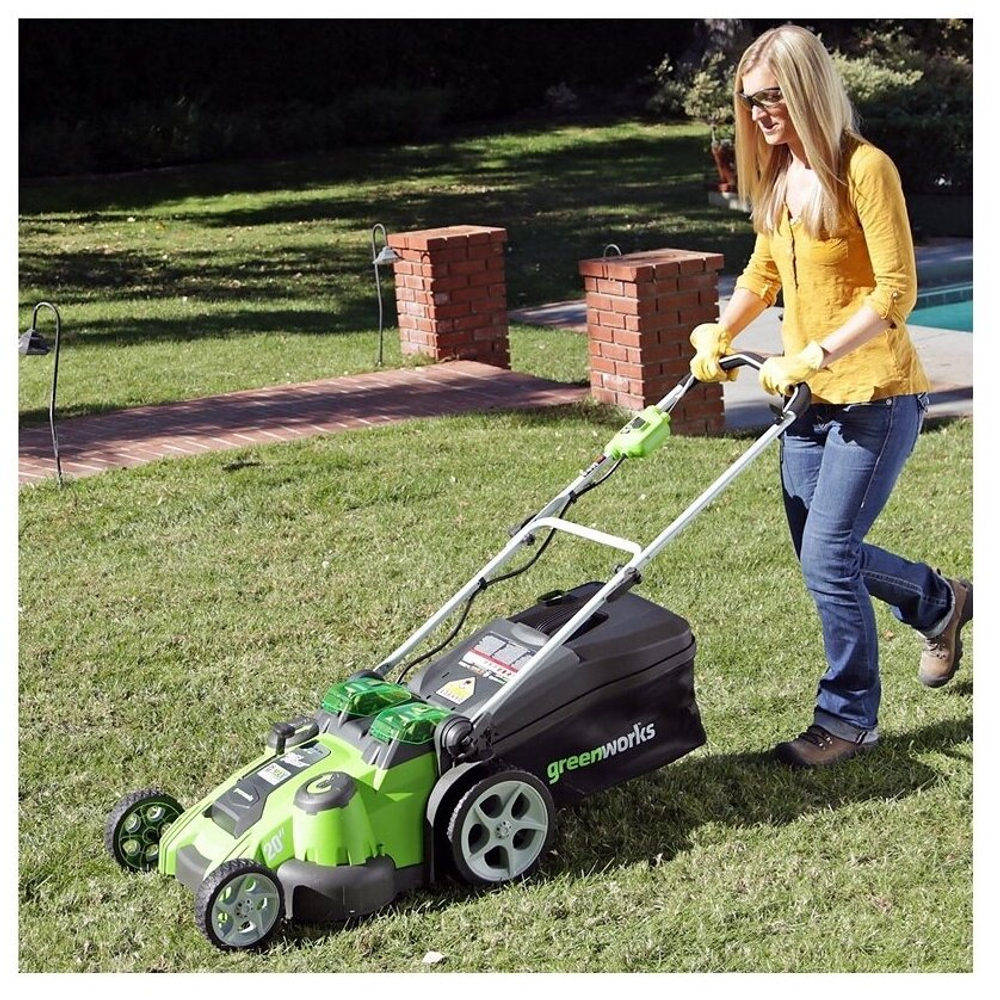 Газонокосилка аккумуляторная GREENWORKS TwinForce G40LM49DB 40В,49см,без АКБ и ЗУ (2500207)
