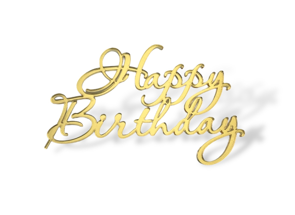Топпер на торец "Happy Birthday" №5 10см, акрил 2мм