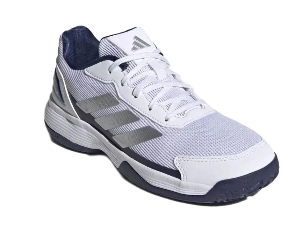 Детские кроссовки для падела Adidas Kids Crazyquick - cloud white/silver metallic/dark blue