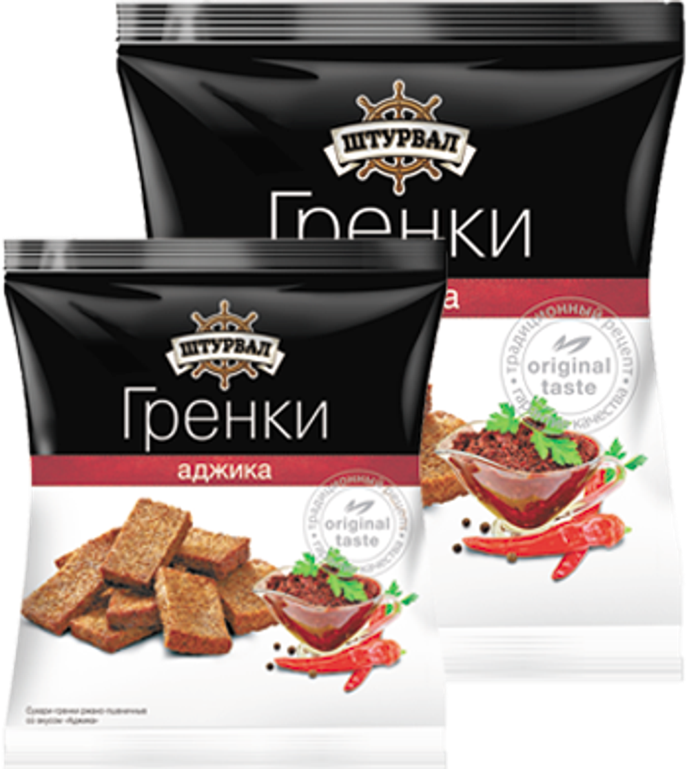 Гренки ржано-пшеничные аджика 100гр (16шт)