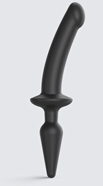 Черный двусторонний фаллоимитатор Strap-On-Me Dildo Plug-In Switch size S (Цвет: черный)