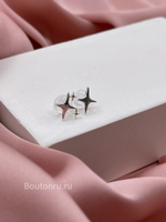Серьги звездочки серебристые