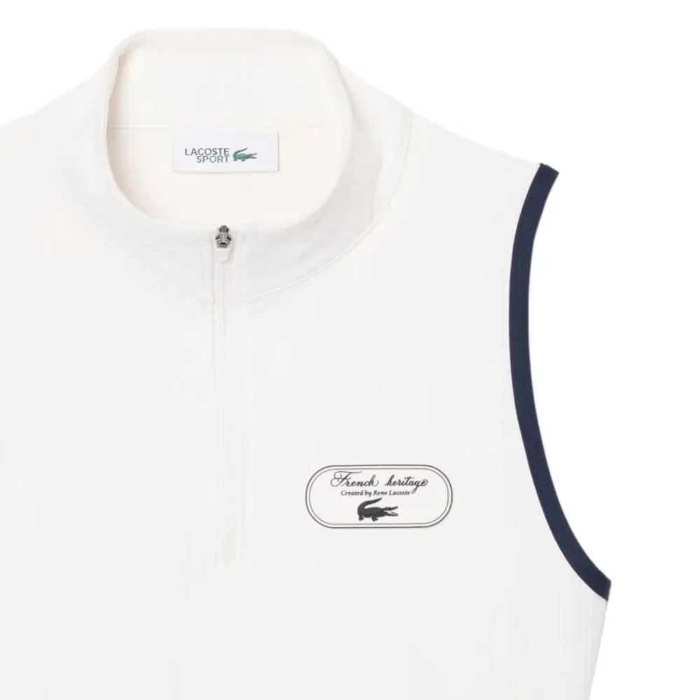 Теннисное платье Lacoste Ultra Dry Badge Accent Tennis Heritage - white/navy blue