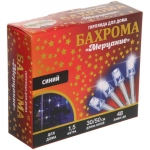 Гирлянда для дома БАХРОМА «Мерцание» ш1,5м* в30/50см 48 ламп LED, прозрачн.провод, авторежим, IP-20, Синий