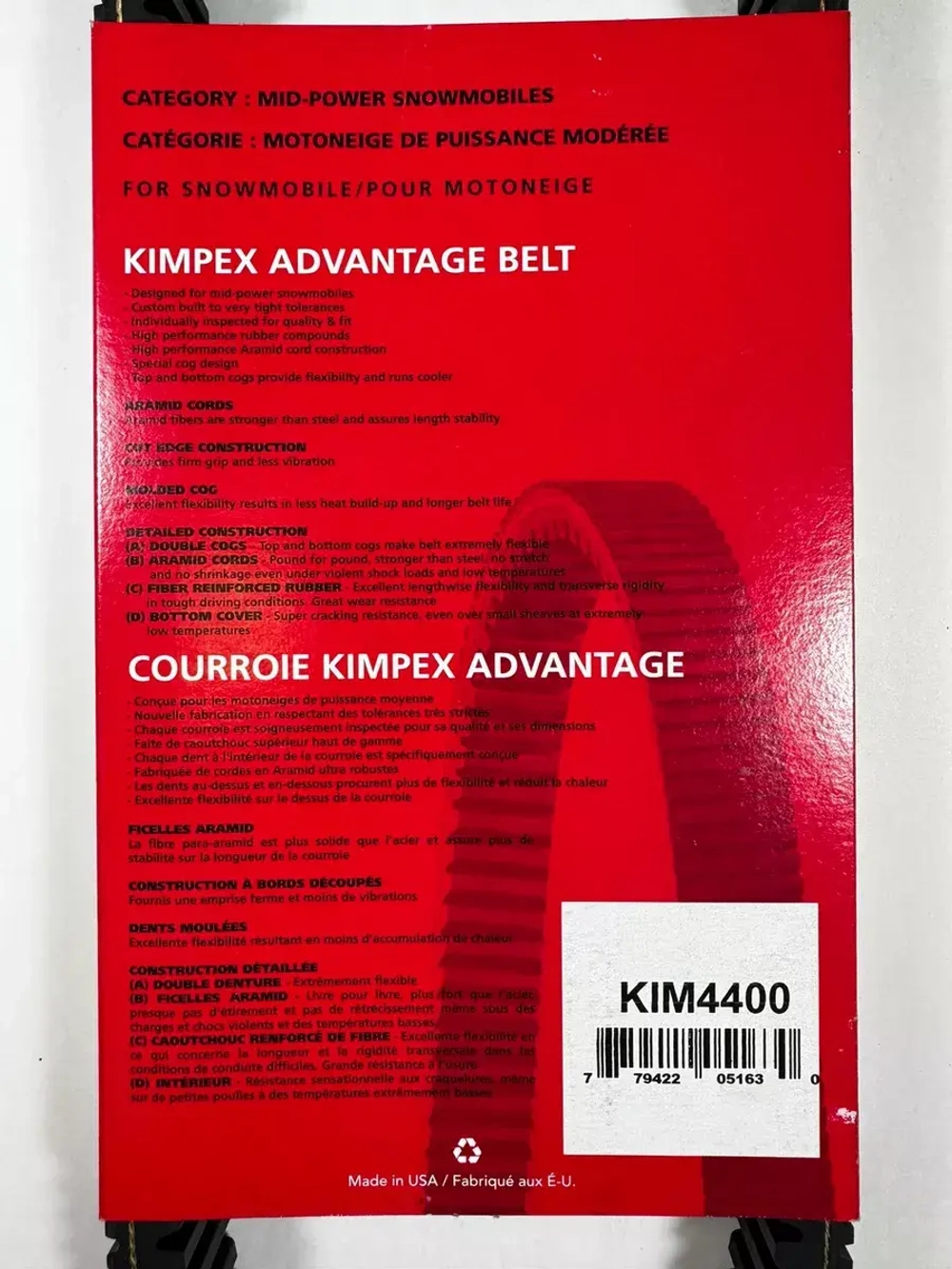 Ремень вариатора Kimpex KIM4400 YAM VK PROF 8GS176410000