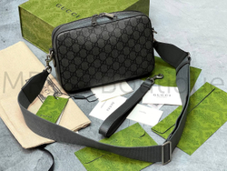 Темно-серая сумка Gucci Ophidia GG Supreme через плечо