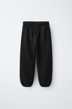 ZARA БРЮКИ-ДЖОГГЕРЫ ИЗ МЯГКОЙ ТКАНИ, ЧЕРНЫЙ