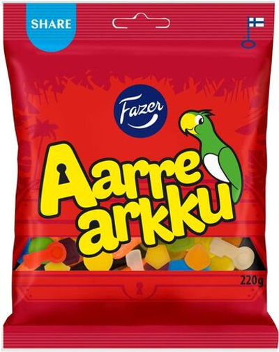 Fazer конфеты жевательные ассорти Aarrearkku karkkipussi 220 г (из Финляндии)