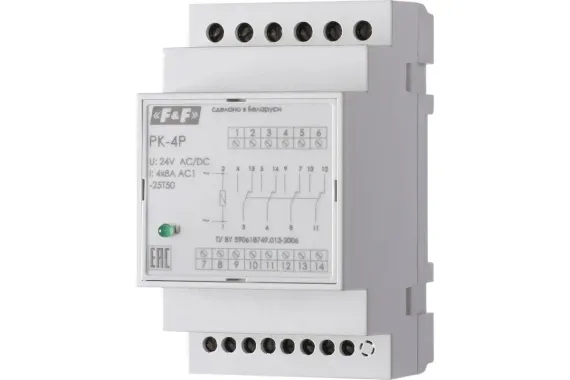 Реле промежуточное Евроавтоматика F&amp;F РК-4Р 24V 4*8А DIN 27206