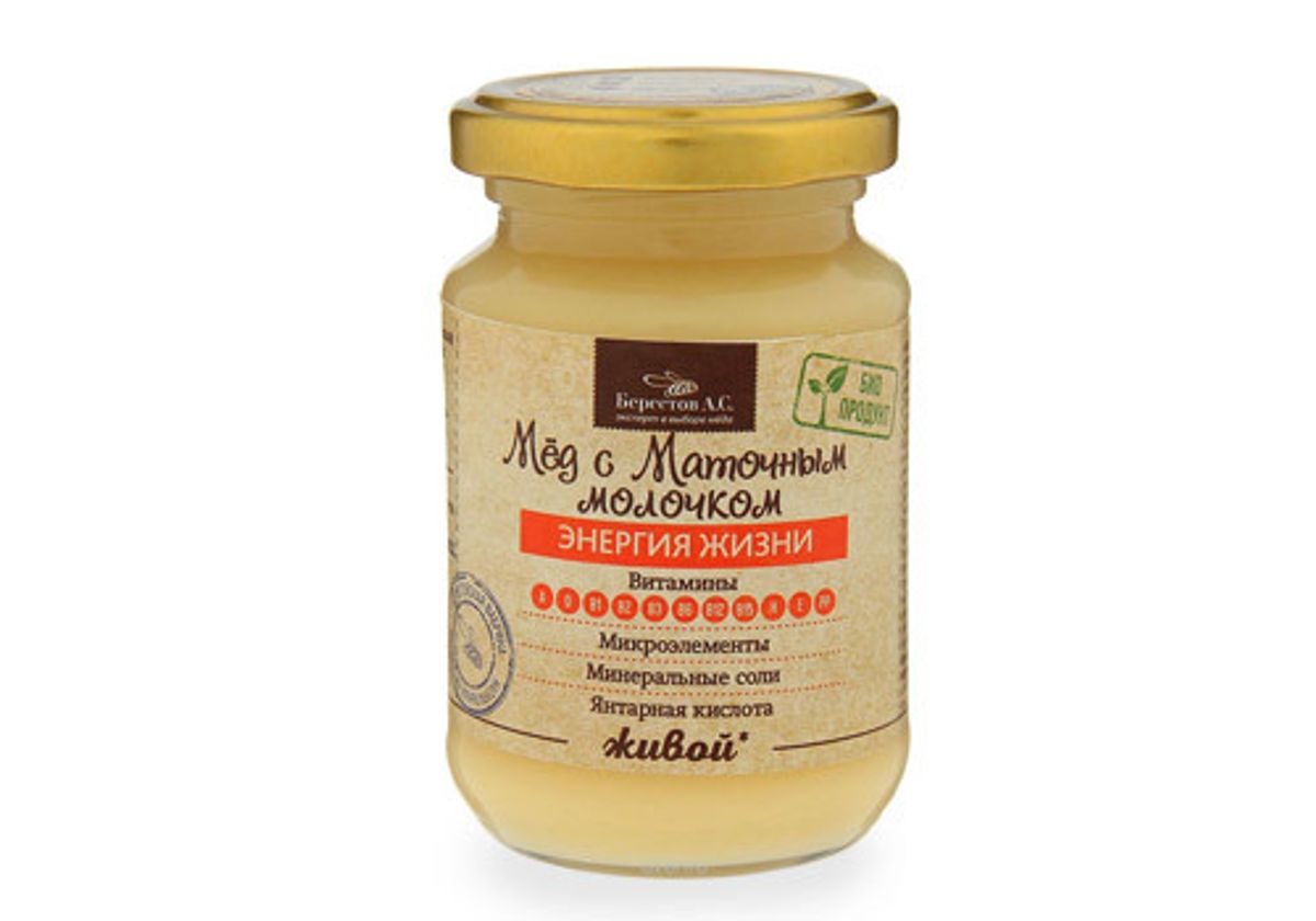 Живой мед с маточным молочком "Берестов", 240г