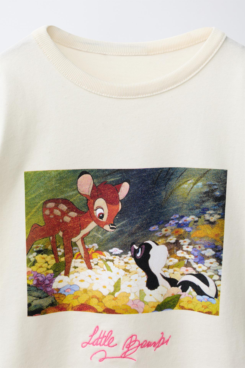ZARA ЛОНГСЛИВ С ПРИНТОМ BAMBI © DISNEY, ЦВЕТ СЛИВОЧНОГО МАСЛА