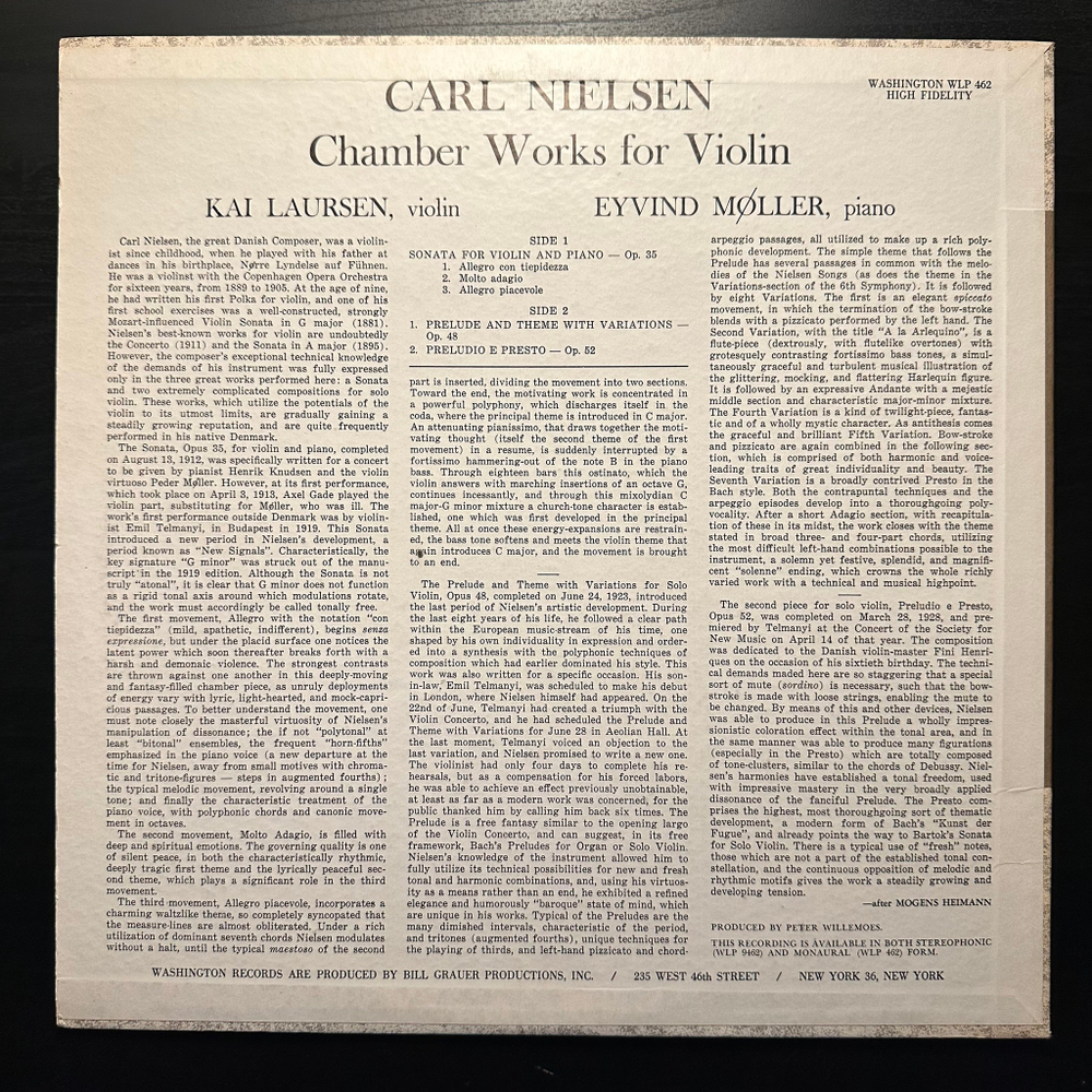 Камерные произведения для скрипки (США 1962г.)