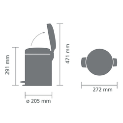 Мусорный бак с педалью newIcon 5л Brabantia Терракотовый