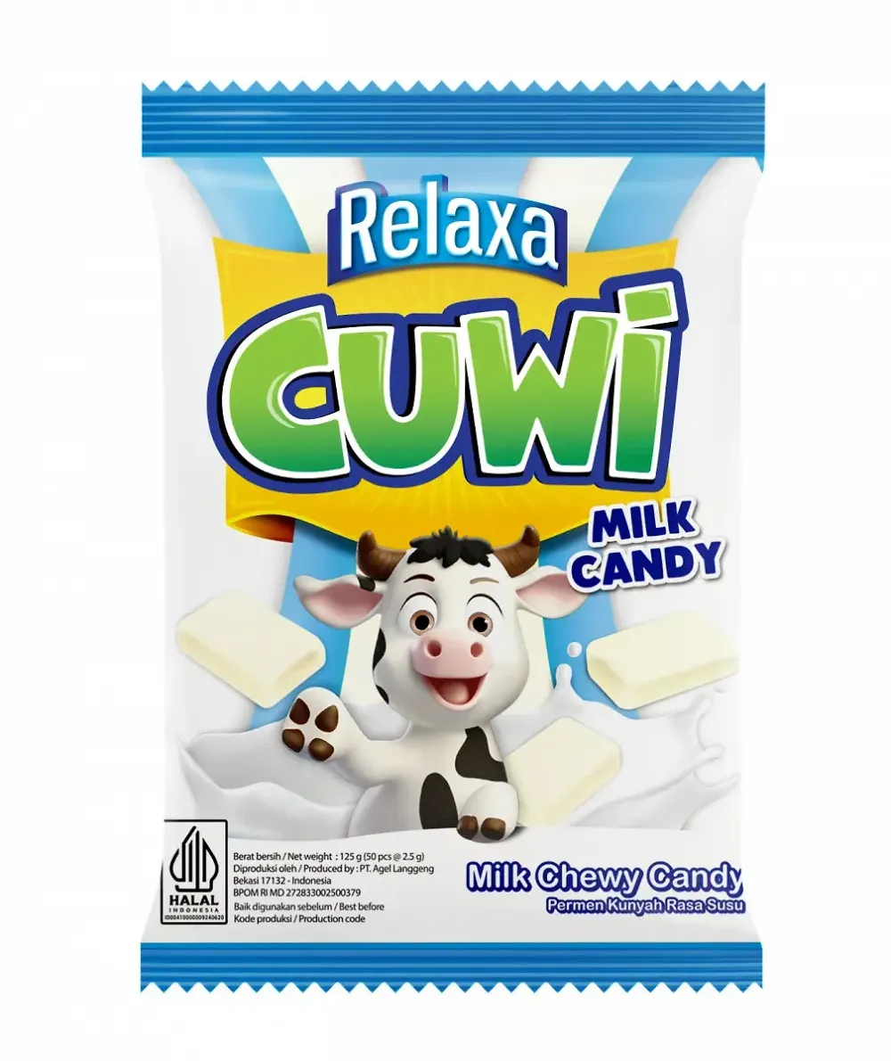 Relaxa Cuwi Milk Chewy Candy конфеты (жевательные молочные) 125г