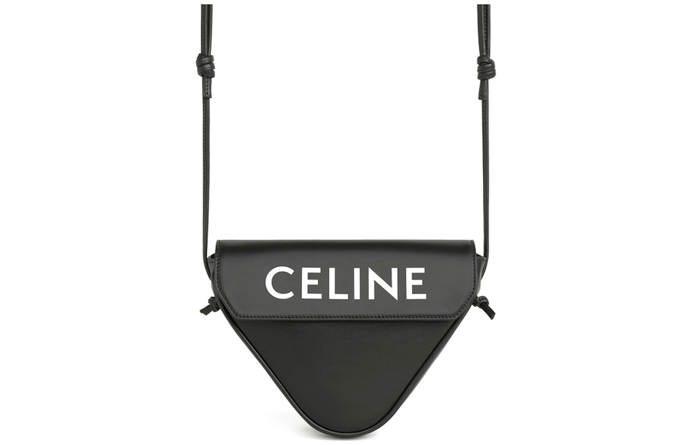 CELINE Cow Leather Shoulder Bag, Crossbody Bag Regular Women"s Black