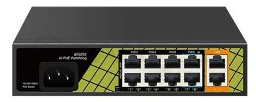 TSn-8FP10G2 Коммутатор 8x100Мбит/с PoE порта + 2x1000Мбит/с порта Uplink