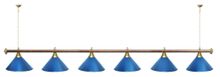 Лампа STARTBILLIARDS 6 пл. (плафоны антик медь,штанга золотая,фурнитура золото)