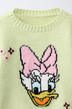 ZARA СВИТЕР ИЗ СМЕСОВОЙ ШЕРСТИ DAISY © DISNEY, ЛАЙМОВЫЙ
