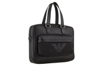 EMPORIO ARMANI Polyurethane, Polyamide, Polyester Portable One Shoulder Crossbody Laptop Bag Men"s Black