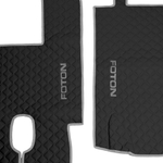 Ковры Foton Auman (экокожа, черный, серый кант, серая вышивка)