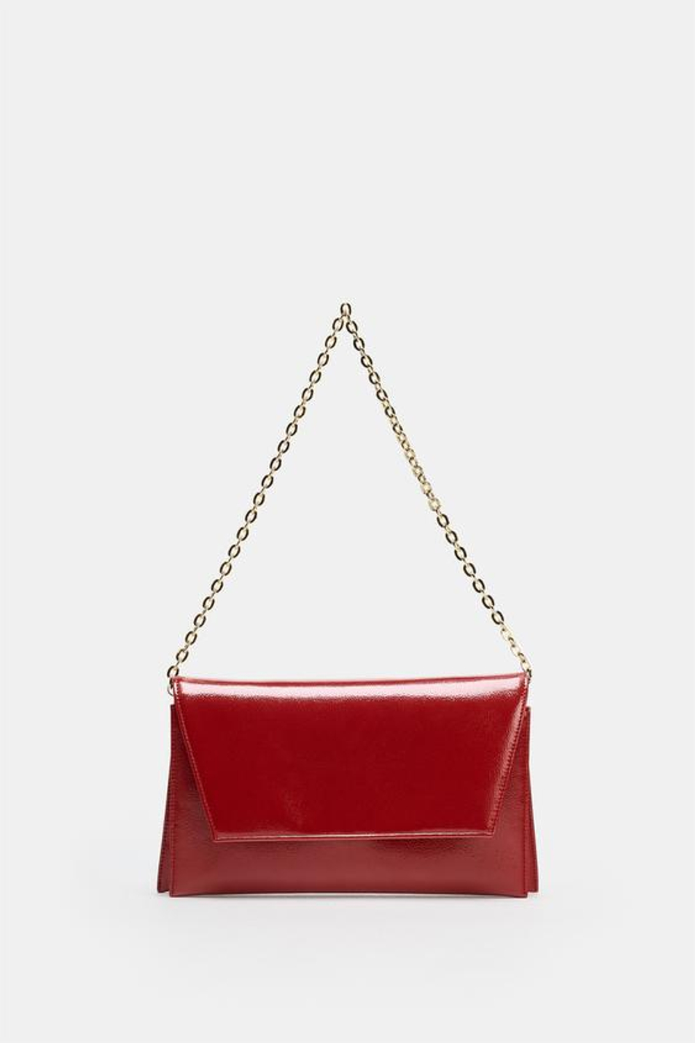 ZARA СУМКА ИЗ ЛАКИРОВАННОЙ ИСКУССТВЕННОЙ КОЖИ, КРАСНЫЙ