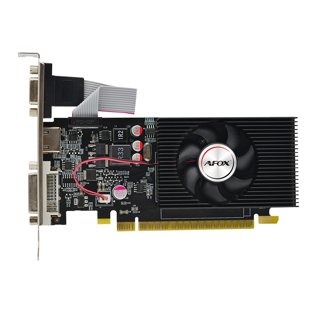 Видеокарта AFOX NVIDIA GeForce GT730, 4Гб GDDR3, 128 бит, LP, Retail, PCIe2.0, 1xFAN, 1-SLOT, 23Вт, VGA, HDMI, DVI (AF730-4096D3L6)