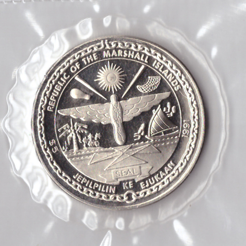 5 долларов. Перл Харбор. Маршалловы Острова. 1991 г. PROOF