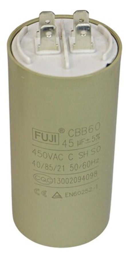 Конденсатор пусковой 450 В 45 мкФ FUJI CBB60 (2+2 PINS) 45x93мм