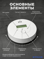 Датчик угарного газа, сигнализатор, детектор СО, газовый анализатор, извещатель, датчик загазованности, 85дБ