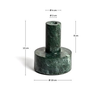 Подсвечник Zalvori из зеленого мрамора, 13 см