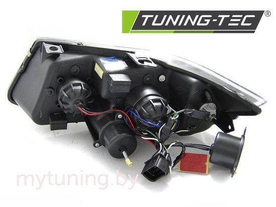 Передние фары 3D Angel Eyes для BMW 3 E90 / E91 (05-08) хромированные