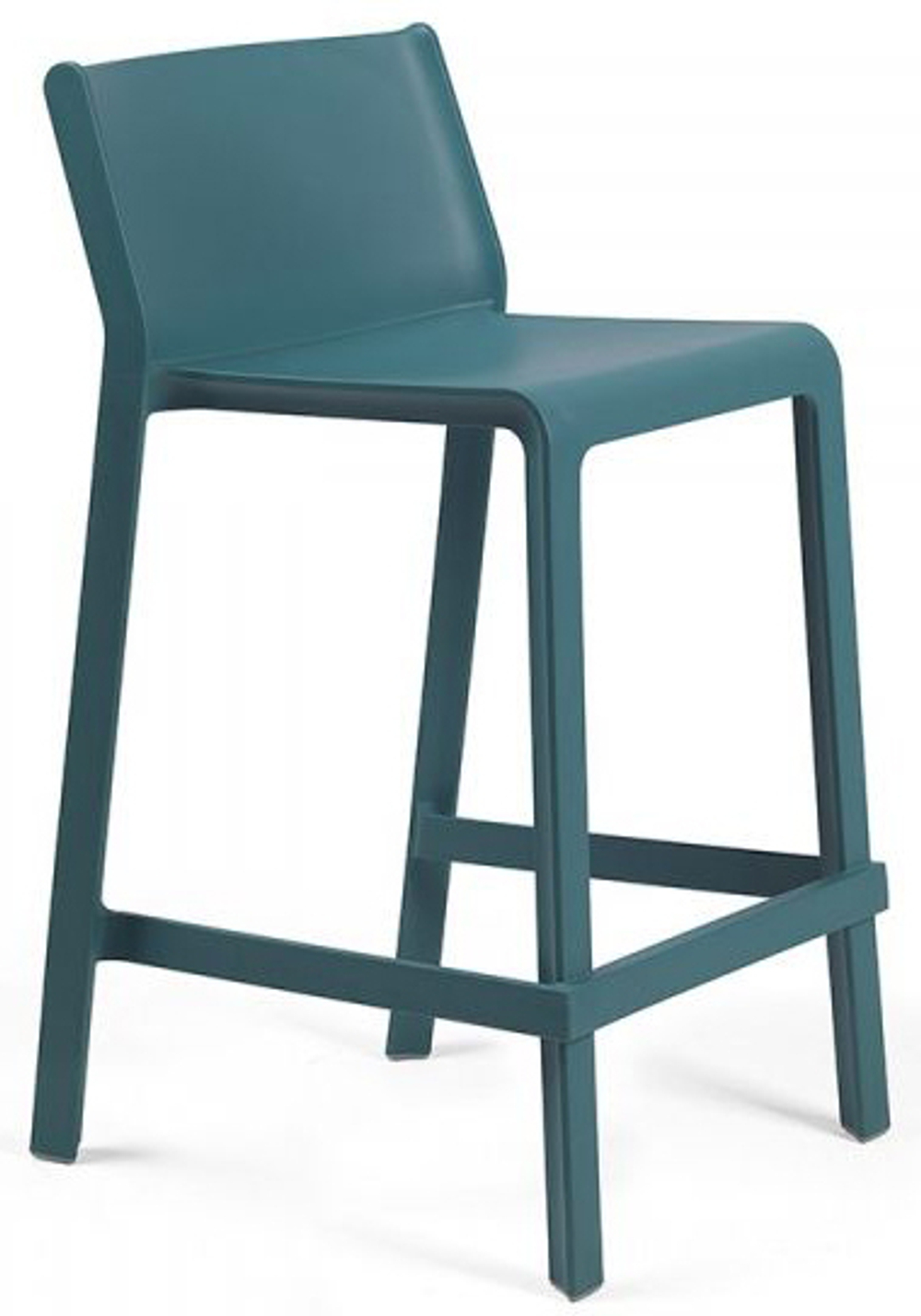 Стул пластиковый полубарный Nardi Trill Stool Mini, бирюзовый