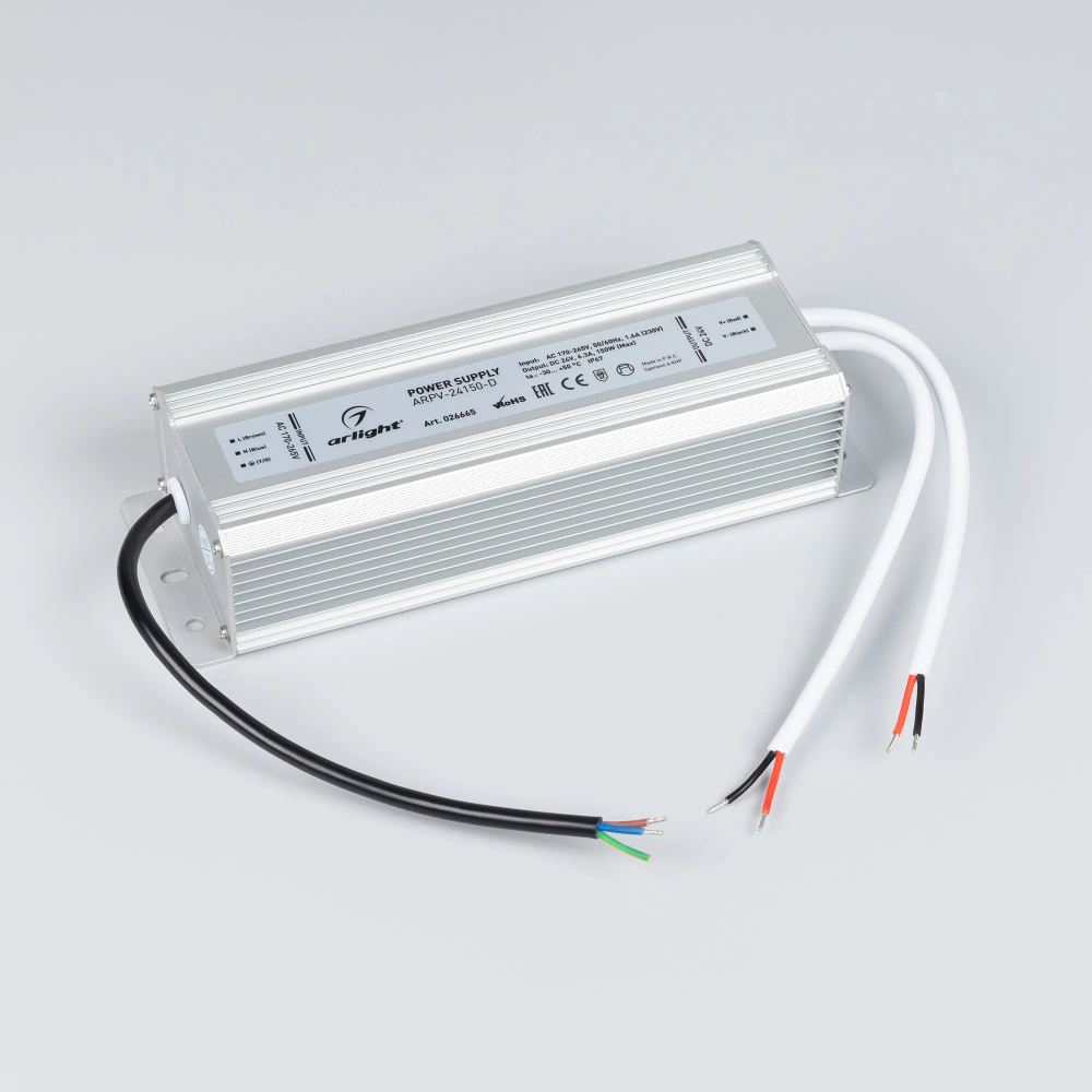 Блок питания ARPV-24150-D (24V, 6.3A, 150W) (Arlight, IP67 Металл, 3 года) 026665