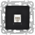 FLITE Розетка компьютерная RJ45 категория 5Е UTP РК5е-1-0-ФлЧ черный IEK