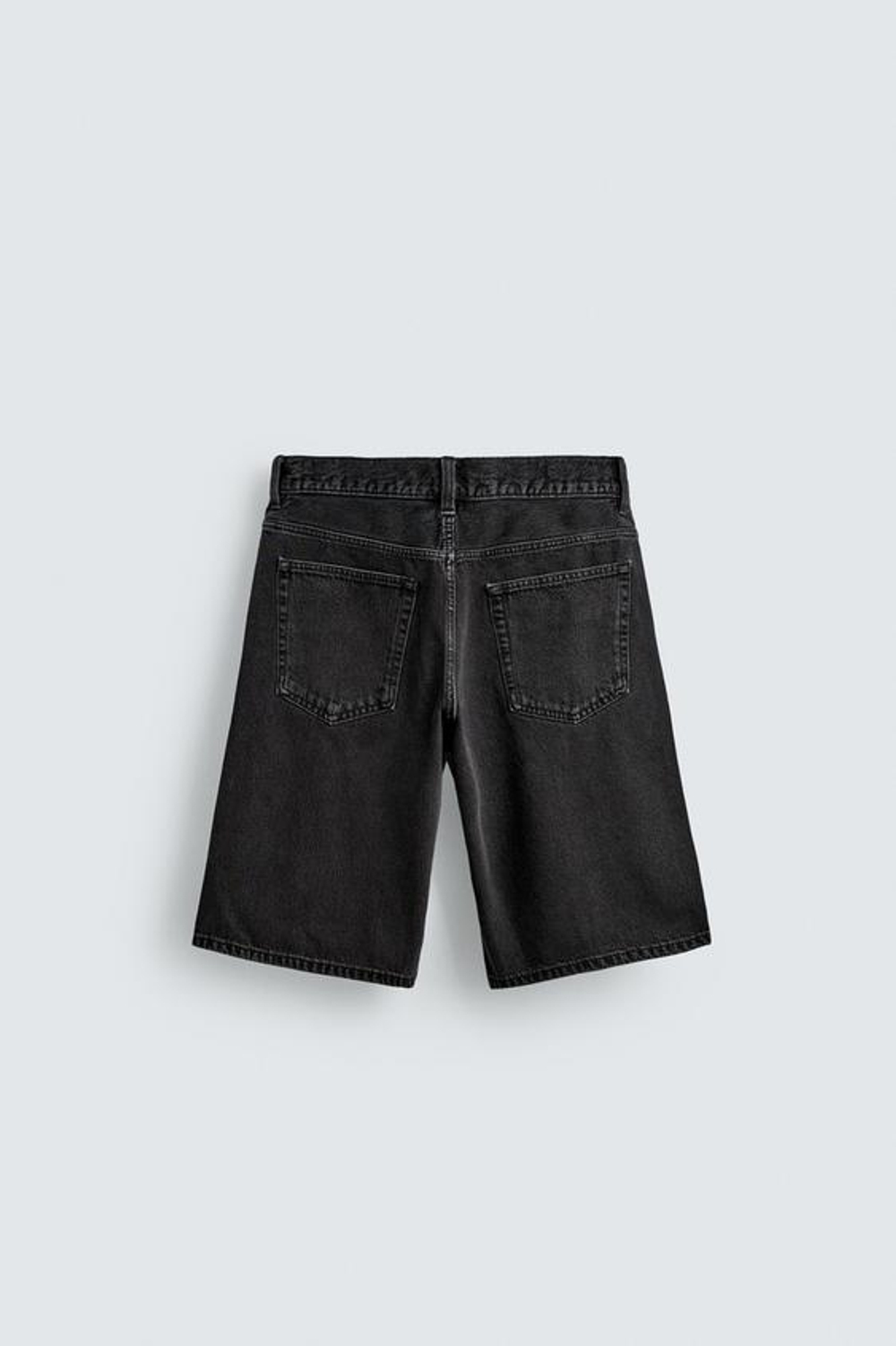 ZARA ДЖИНСОВЫЕ ШОРТЫ BAGGY FIT, УГОЛЬНЫЙ