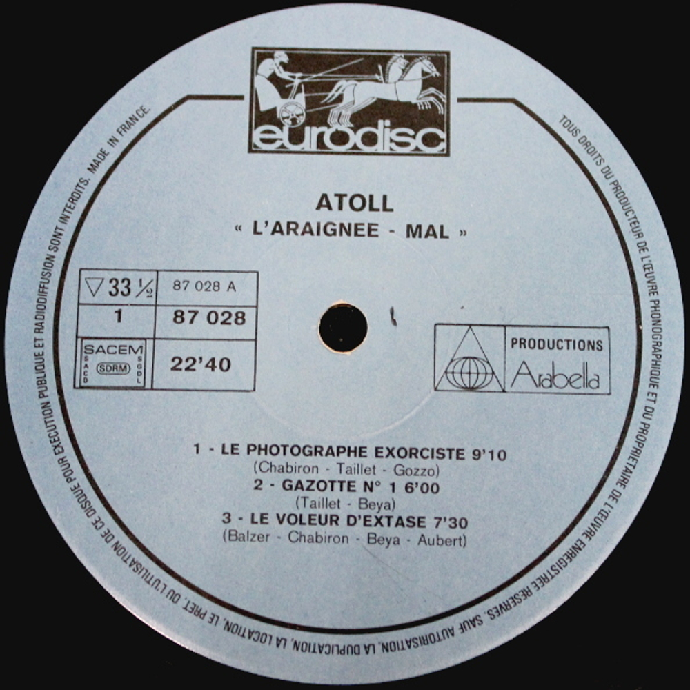 Atoll / L'Araignee-Mal (LP)