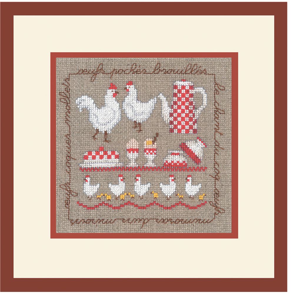 Набор для вышивания нитками Le Bonheur des Dames, Les Poules (Куры), 11,5х11 см Набор для вышивания нитками Le Bonheur des Dames, Les Poules (Куры), 11,5х11 см