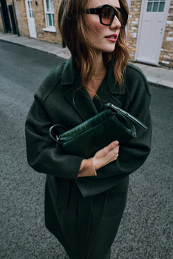 ZARA СУМКА С РЕЛЬЕФНЫМ ЭФФЕКТОМ, ЗЕЛЕНЫЙ