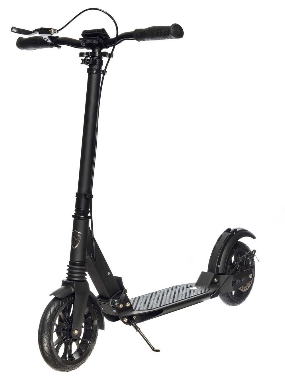 Самокат Urban Scooter Disc Total Black Pro, (2024), с дисковым тормозом, складной, городской, двухколесный