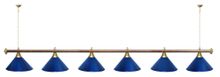Лампа STARTBILLIARDS 6 пл. (плафоны антик медь,штанга зеленая,фурнитура золото)