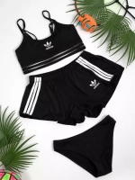 купальник раздельный 3 в 1 с шортами спортивный Adidas
