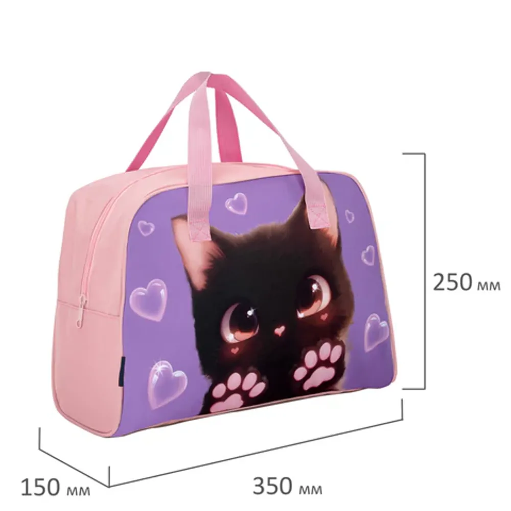 Сумка для занятий с ручками  Brauberg Paw prints 35*25*15 см