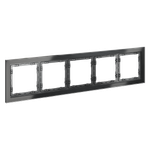 Рамка стеклянная на 5 постов, (графит, стекло) Voltum S70 VLS110507