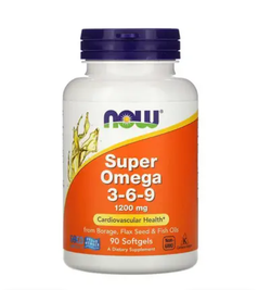 NOW Foods, Super Omega 3-6-9 1000 mg, 90 Softgels | Super Omega-3-6-9, 1000 mg, 90 kapsula