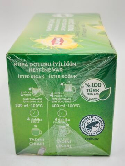 Lipton чай зеленый со вкусом лимона , 20 пакетиков, 30 г (Турция)