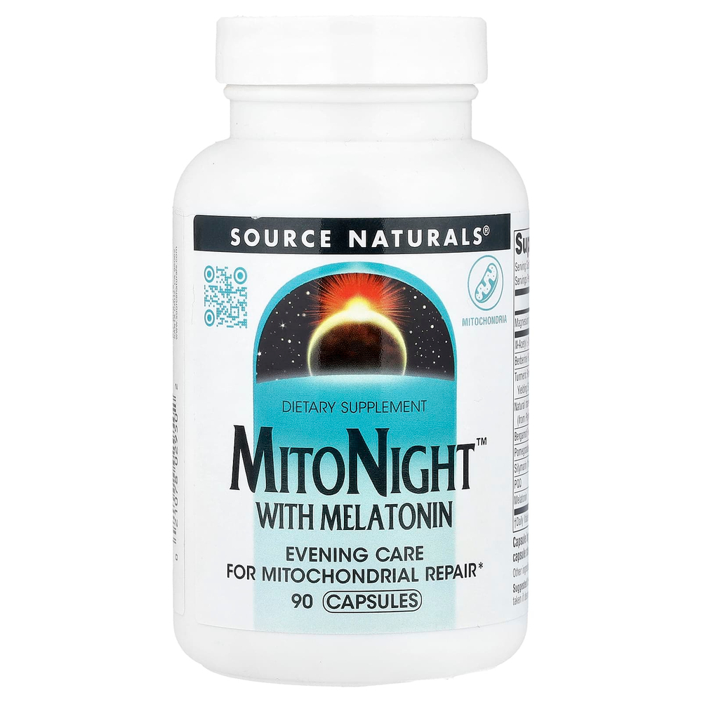Source Naturals, MitoNight™ с мелатонином, 90 капсул
